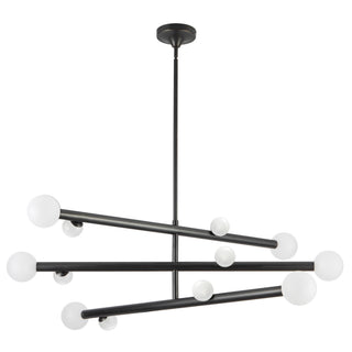 Reese 48 in Urban Bronze Dimmable LED Chandelier with Opal Glass