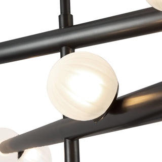 Reese 48 in Urban Bronze Dimmable LED Chandelier with Opal Glass