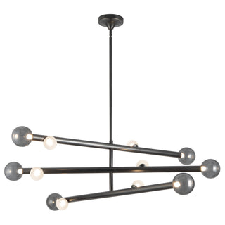 Reese 48 in Urban Bronze Dimmable LED Chandelier with Smoked Glass
