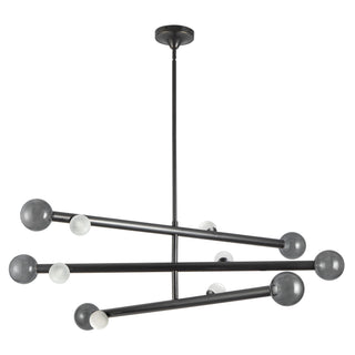 Reese 48 in Urban Bronze Dimmable LED Chandelier with Smoked Glass