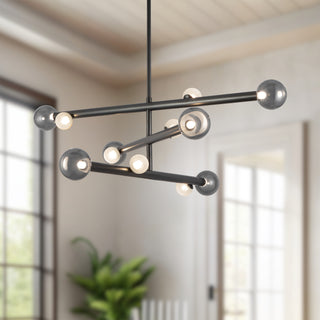 Reese 48 in Urban Bronze Dimmable LED Chandelier with Smoked Glass