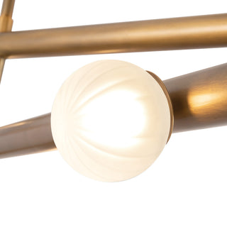 Reese 48 in Vintage Brass Dimmable LED Chandelier with Amber Glass