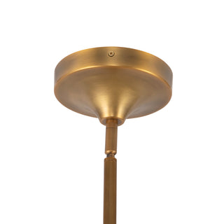 Reese 48 in Vintage Brass Dimmable LED Chandelier with Amber Glass
