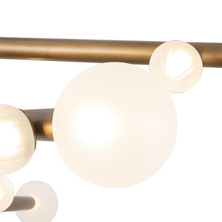 Reese 48 in Vintage Brass Dimmable LED Chandelier with Opal Glass