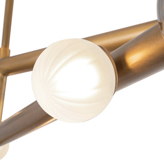 Reese 48 in Vintage Brass Dimmable LED Chandelier with Smoked Glass