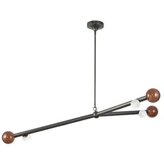 Reese 53 in Urban Bronze Dimmable LED Chandelier with Amber Glass