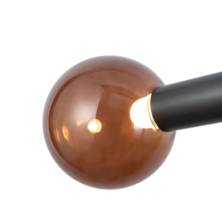 Reese 53 in Urban Bronze Dimmable LED Chandelier with Amber Glass