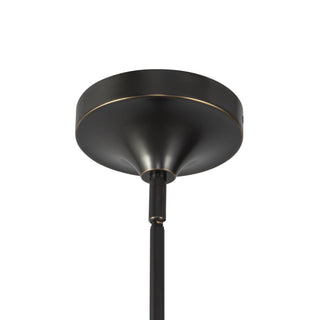 Reese 53 in Urban Bronze Dimmable LED Chandelier with Amber Glass