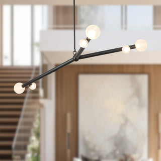 Reese 53 in Urban Bronze Dimmable LED Chandelier with Opal Glass