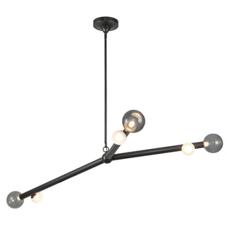 Reese 53 in Urban Bronze Dimmable LED Chandelier with Smoked Glass