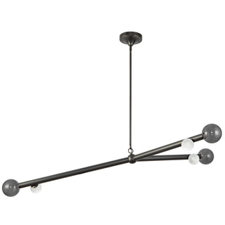 Reese 53 in Urban Bronze Dimmable LED Chandelier with Smoked Glass