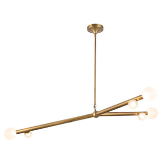 Reese 53 in Vintage Brass Dimmable LED Chandelier with Opal Glass
