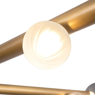 Reese 53 in Vintage Brass Dimmable LED Chandelier with Smoked Glass