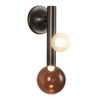 Reese 14 in Urban Bronze Dimmable LED Wall Sconce with Amber Glass