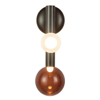 Reese 14 in Urban Bronze Dimmable LED Wall Sconce with Amber Glass