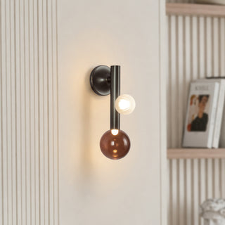 Reese 14 in Urban Bronze Dimmable LED Wall Sconce with Amber Glass