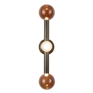 Reese 23 in Urban Bronze Dimmable LED Vanity Light with Amber Glass