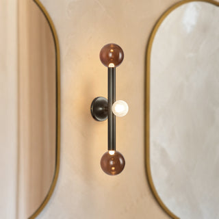 Reese 23 in Urban Bronze Dimmable LED Vanity Light with Amber Glass
