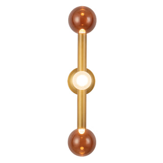 Reese 23 in Vintage Brass Dimmable LED Vanity Light with Amber Glass