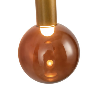 Reese 23 in Vintage Brass Dimmable LED Vanity Light with Amber Glass