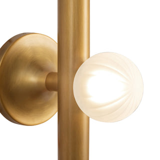 Reese 23 in Vintage Brass Dimmable LED Vanity Light with Amber Glass