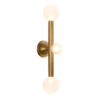 Reese 23 in Vintage Brass Dimmable LED Vanity Light with Opal Glass