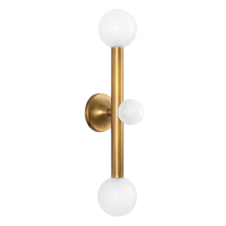 Reese 23 in Vintage Brass Dimmable LED Vanity Light with Opal Glass
