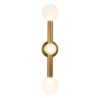 Reese 23 in Vintage Brass Dimmable LED Vanity Light with Opal Glass