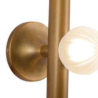 Reese 23 in Vintage Brass Dimmable LED Vanity Light with Opal Glass
