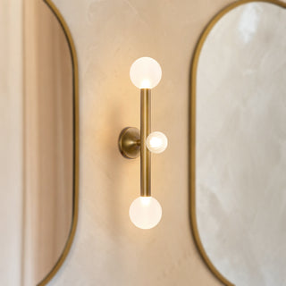 Reese 23 in Vintage Brass Dimmable LED Vanity Light with Opal Glass