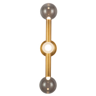 Reese 23 in Vintage Brass Dimmable LED Vanity Light with Smoked Glass