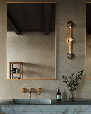 Reese 23 in Vintage Brass Dimmable LED Vanity Light with Smoked Glass