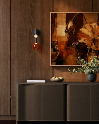 Reese 14 in Urban Bronze Dimmable LED Wall Sconce with Amber Glass