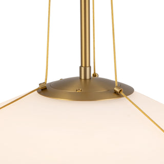Reeve 15 in Brushed Gold Pendant with Opal Glass