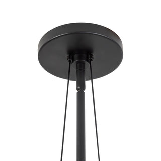 Reeve 15 in Matte Black Pendant with Opal Glass