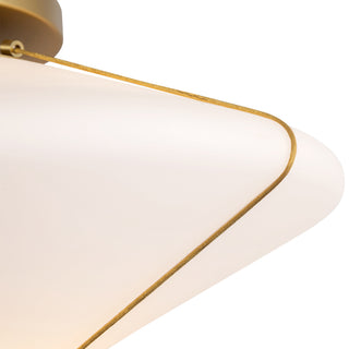 Reeve 15 in Brushed Gold Flush Mount with Opal Glass