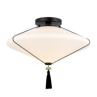Reeve 15 in Matte Black Flush Mount with Opal Glass