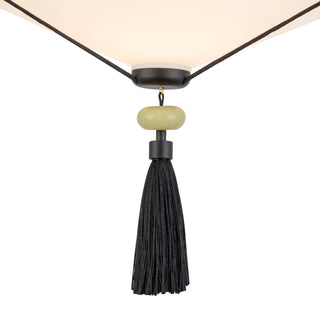 Reeve 15 in Matte Black Flush Mount with Opal Glass
