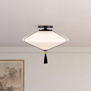 Reeve 15 in Matte Black Flush Mount with Opal Glass