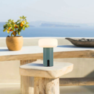 Shilo 8 in Fresh Green Dimmable LED Exterior Portable Lamp