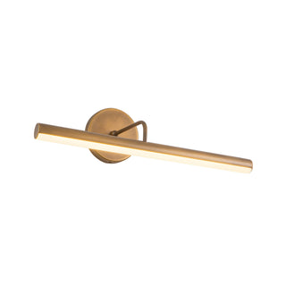 Slender 18 in Vintage Brass Dimmable LED Wall/Picture Light