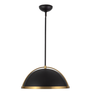 Springfield 19 in Black Pendant with Brushed Gold Accents