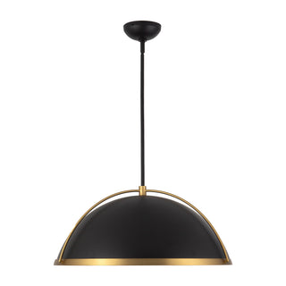 Springfield 25 in Black Pendant with Brushed Gold Accents