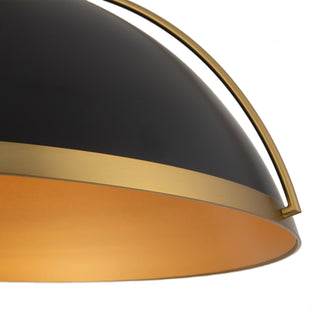 Springfield 25 in Black Pendant with Brushed Gold Accents