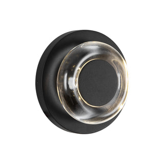 Stephord 5 in Black Dimmable LED Exterior Wall Sconce with Clear Glass