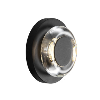 Stephord 5 in Black Dimmable LED Exterior Wall Sconce with Clear Glass
