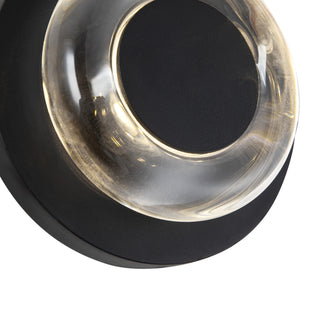 Stephord 5 in Black Dimmable LED Exterior Wall Sconce with Clear Glass