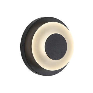 Stephord 5 in Black Dimmable LED Exterior Wall Sconce with Frosted Glass