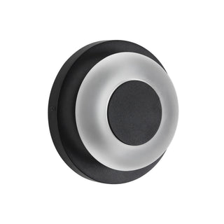 Stephord 5 in Black Dimmable LED Exterior Wall Sconce with Frosted Glass