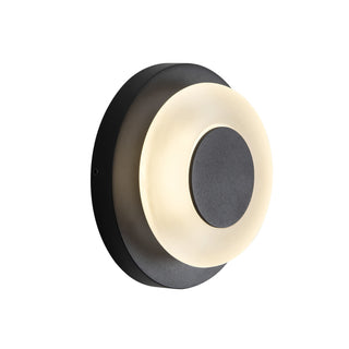 Stephord 5 in Black Dimmable LED Exterior Wall Sconce with Frosted Glass